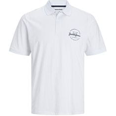 Jack&Jones Pánské polo triko JJFOREST Standard Fit 12248621 White (Velikost L)