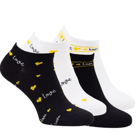 Zdravé Ponožky dámské módní bavlněné sneaker vzorované ponožky 6400924 4pack