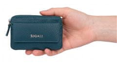 Kožená mini peněženka-klíčenka 7483 A blue