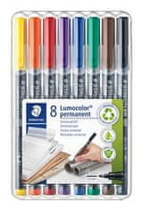 Staedtler Permanentní popisovače "Lumocolor 318 F", 8 barev, 0,6mm, OHP 318 WP8