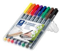 Staedtler Permanentní popisovače "Lumocolor 318 F", 8 barev, 0,6mm, OHP 318 WP8