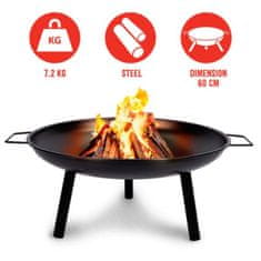 BBQ Collection Přenosné ohniště zahradní ocelové 60 cm ED-219366