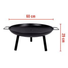 BBQ Collection Přenosné ohniště zahradní ocelové 60 cm ED-219366