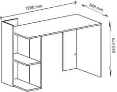 CASARREDO Pracovní stůl OMENA SHELF, barva sonoma/bílá