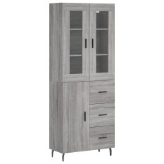 Vidaxl Skříň highboard šedá sonoma 69,5 x 34 x 180 cm kompozitní dřevo