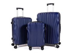 Cestovní kufry V83,skořepinové,3 kusy, tmavě modrá,TSA