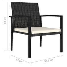 Vidaxl Zahradní jídelní židle 4 ks polyratan černé