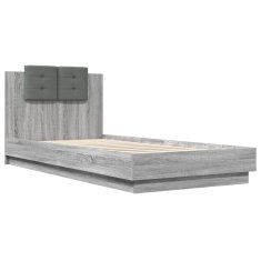 Petromila Rám postele s čelem šedý sonoma 100 x 200 cm kompozitní dřevo