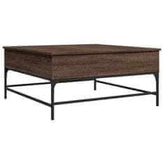 shumee Konferenční stolek hnědý dub 95x95x45 cm kompozitní dřevo a kov