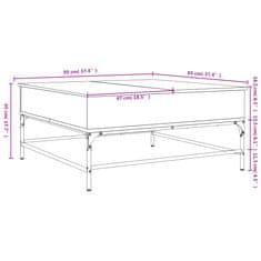 Vidaxl Konferenční stolek dub sonoma 95 x 95 x 45 cm kompozit a kov