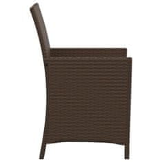 Greatstore 3dílný bistro set s poduškami hnědý polyratan