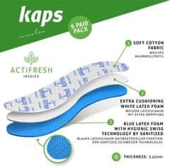 Kaps Actifresh Set 6 párů pohodlné vložky se švýcarskou antibakteriální technologií do bot střihací velikost 36/46