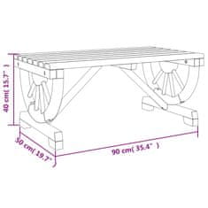 Vidaxl Zahradní konferenční stolek 90x50x40 cm masivní jedlové dřevo