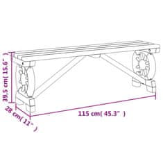 Vidaxl Zahradní lavice 115 cm masivní jedlové dřevo