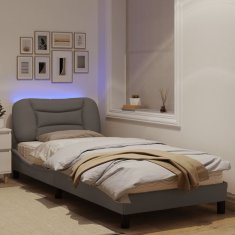 Petromila Rám postele s LED osvětlením taupe 90 x 190 cm textil