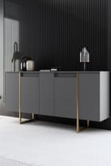 Hanah Home Skříňka Luxe - Anthracite, Gold, Ořech, Zlatá