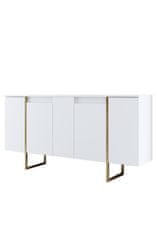 Hanah Home Sada nábytku do obývacího pokoje Luxe - White, Gold, Bílá, Zlatá