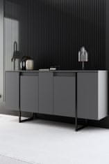 Hanah Home Sada nábytku do obývacího pokoje Luxe - Anthracite, Black, Ořech, Černá