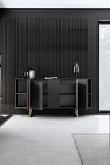 Hanah Home Skříňka Luxe - Anthracite, Gold, Ořech, Zlatá