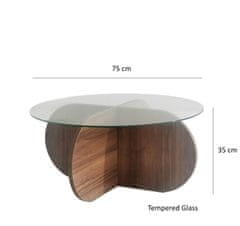 Hanah Home Konferenční stolek Bubble - Walnut, Ořech