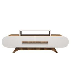 Hanah Home TV stolek Rose - Walnut, White, Ořech, Bílá