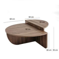 Hanah Home Konferenční stolek Podium - Walnut, Ořech