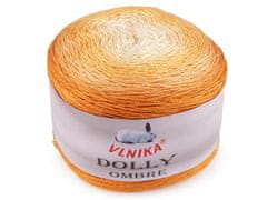 Kraftika 1ks (309) oranžovožlutá pletací příze dolly ombre 250 g