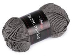 Kraftika 1ks (61029) šedá pletací příze classic merino 50 g