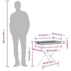 shumee Skládací stůl s podnosem béžový 65 x 40 x 75 cm polyratan