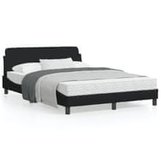 shumee Rám postele s čelem černý 140x190 cm textil