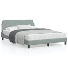 shumee Rám postele s čelem světle šedý 140x190 cm samet