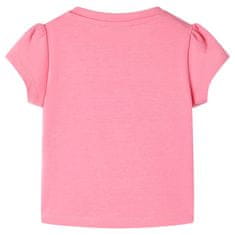 Vidaxl Dětské tričko zářivě fluorescenční růžové 116