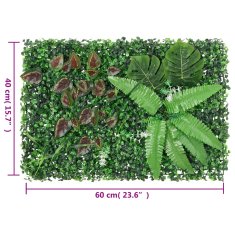 Vidaxl Umělý plot s rostlinami 6 ks zelený 40 x 60 cm