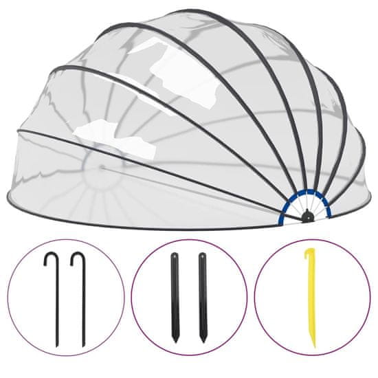 Vidaxl Kopule na bazén kulatá PVC