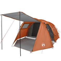 Greatstore Kempingový stan pro 4 šedý a oranžový 420x260x153 cm taft 185T