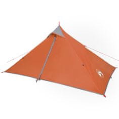 Vidaxl Kempingový stan pro 1 šedý a oranžový 255x153x130 cm taft 185T