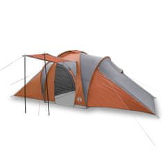 Vidaxl Kempingový stan pro 6 šedý a oranžový 576x238x193 cm taft 185T