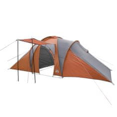 Vidaxl Kempingový stan pro 6 šedý a oranžový 576x238x193 cm taft 185T