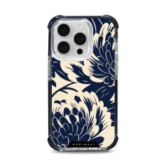 Mobiwear Ultimátní odolný kryt MagSafe Elite Bumper - Apple iPhone 15 Pro - DA40D Modré a béžové květy