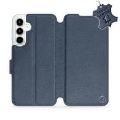 Mobiwear Kožené knížkové flip pouzdro - Samsung Galaxy A35 5G - Modré - L_NBS