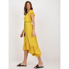 Factoryprice Dámské šaty s volánem a krátkými rukávy PROKA tmavě žluté MI-SK-59101.31_397540 Univerzální