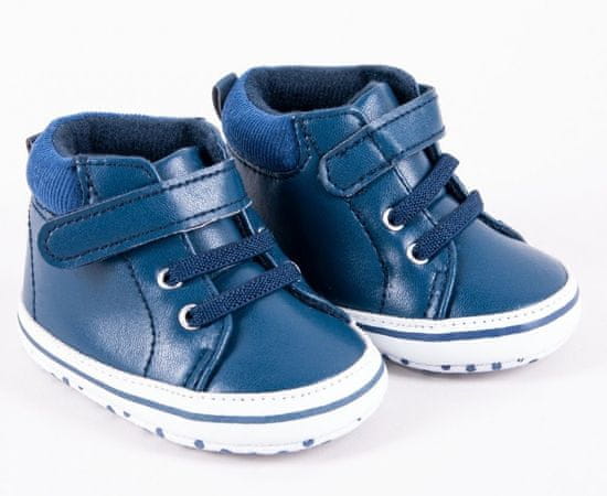 YO! Kojenecké boty/capáčky Boy, na suchý zip - granátové, 0-6m, 10,5cm