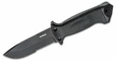 Gerber G1629 LMF II Infantry taktický nůž 2,5 cm, celočerná, GFN+guma, pouzdro, zabudovaná bruska
