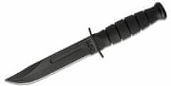 KA-BAR® KB-1256 SHORT-BLACK taktický nůž 13,3 cm, celočerná, Kraton, kožené pouzdro