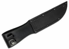 KA-BAR® KB-1256 SHORT-BLACK taktický nůž 13,3 cm, celočerná, Kraton, kožené pouzdro