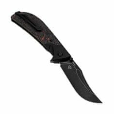 Kizer Ki4647A1 Phoenix kapesní nůž 9 cm, Black Stonewash, černá, oranžová, FAT Carbon, hliník