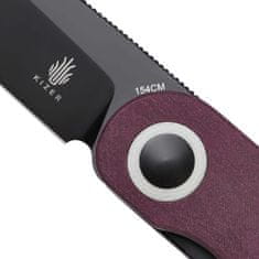 Kizer V3604C3 Squidward kapesní nůž 7,1 cm, černá, červená, Richlite (kompozit)