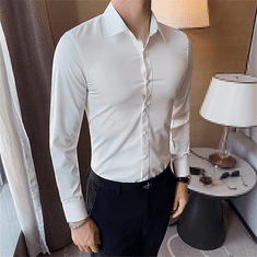 VIVVA® Nemačkavá Pánská Košile, Pánské košile, Bílá košile a Černá košile | BRILLSHIRT Bílá XXL