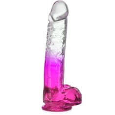 XSARA Dvoubarevné dildo 24 cm gelový umělý penis na silné přísavce - 73974127