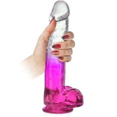 XSARA Dvoubarevné dildo 24 cm gelový umělý penis na silné přísavce - 73974127